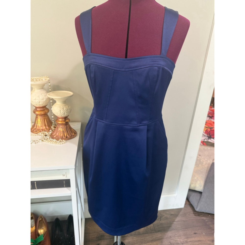 Blue Satin Express Dress 8